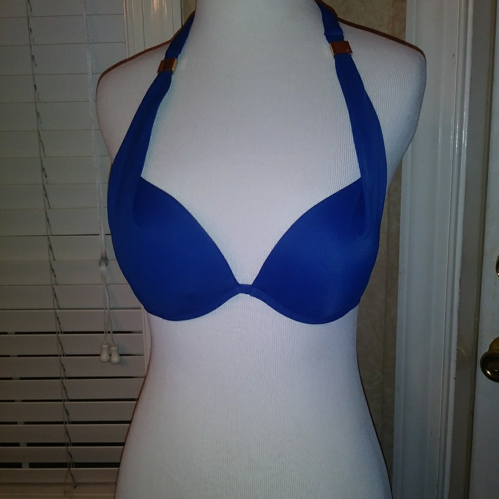 VS Bikini top in Royal Blue & Gold 32A